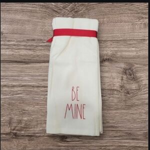 Rae dunn be mine  love bug  valentine cotton set of 2 kitchen towels new